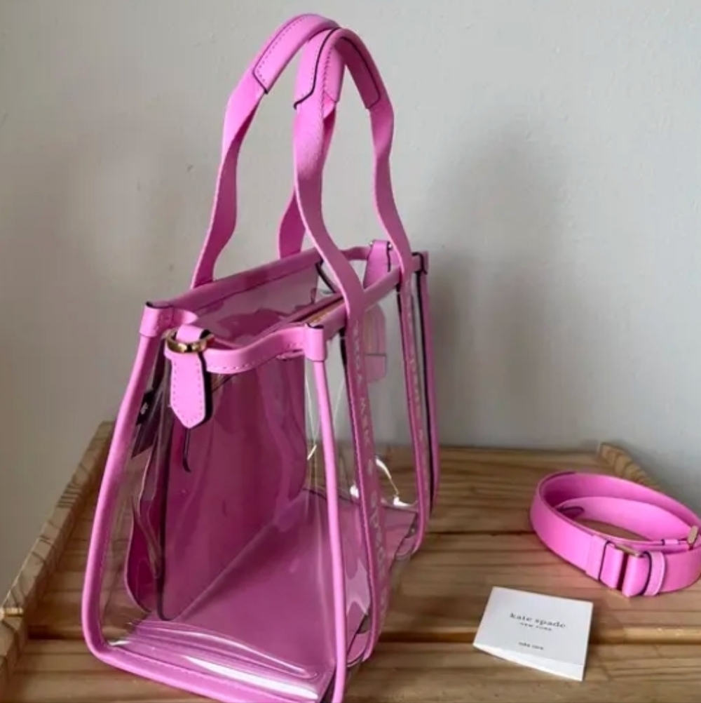 Kate Spade Pink and Clear Tote Bag/ BNWT - Picture 3 of 9